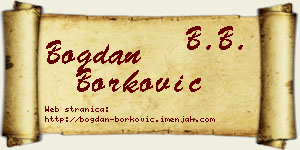 Bogdan Borković vizit kartica